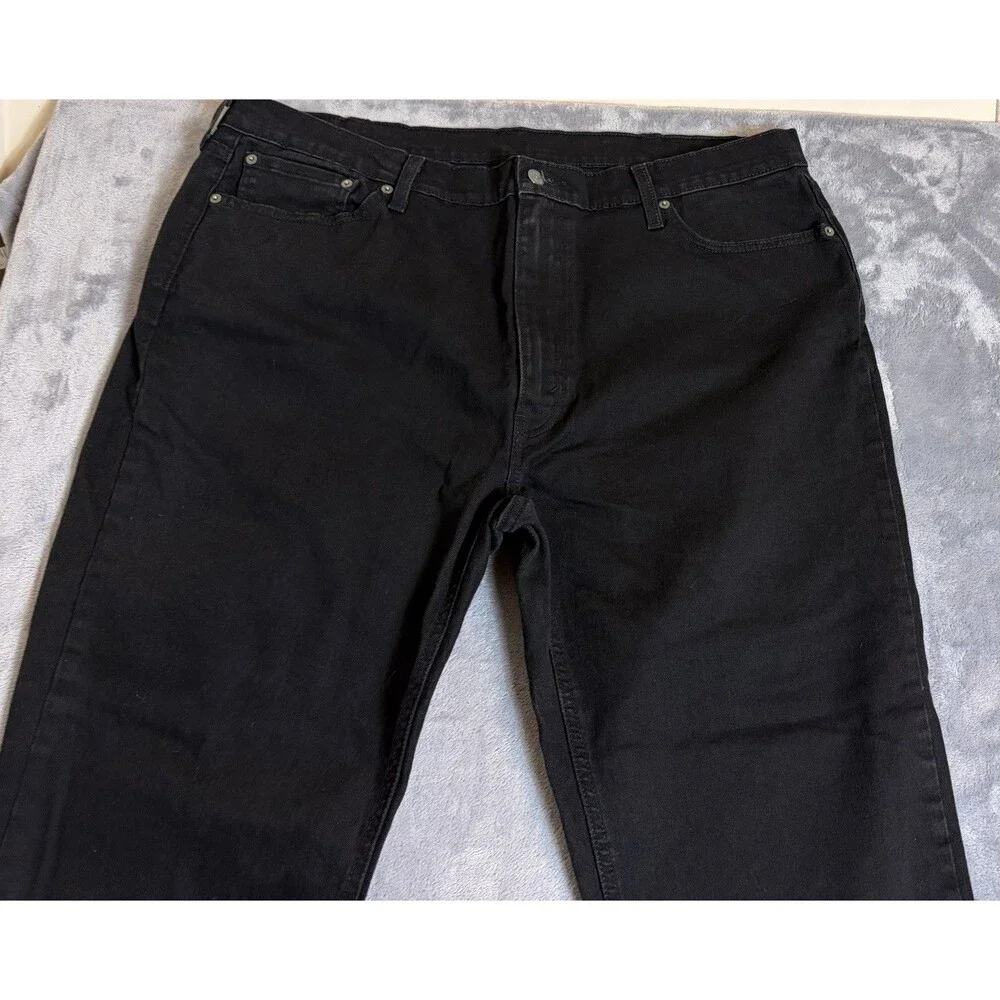 Levis 541 Mens Athletic Fit Straight Black Denim Jeans Size 42 x 34 EUC